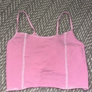 pink simple tank top